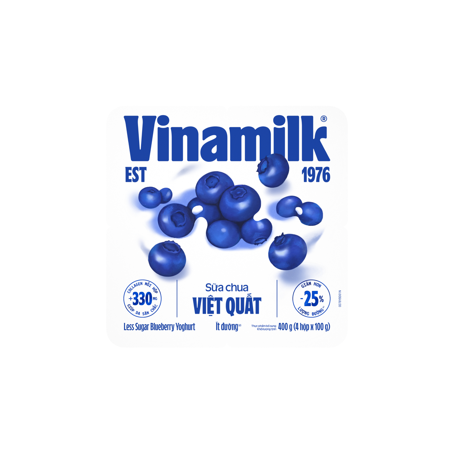 Sữa chua ăn Vinamilk Việt Quất ít đường + Collagen