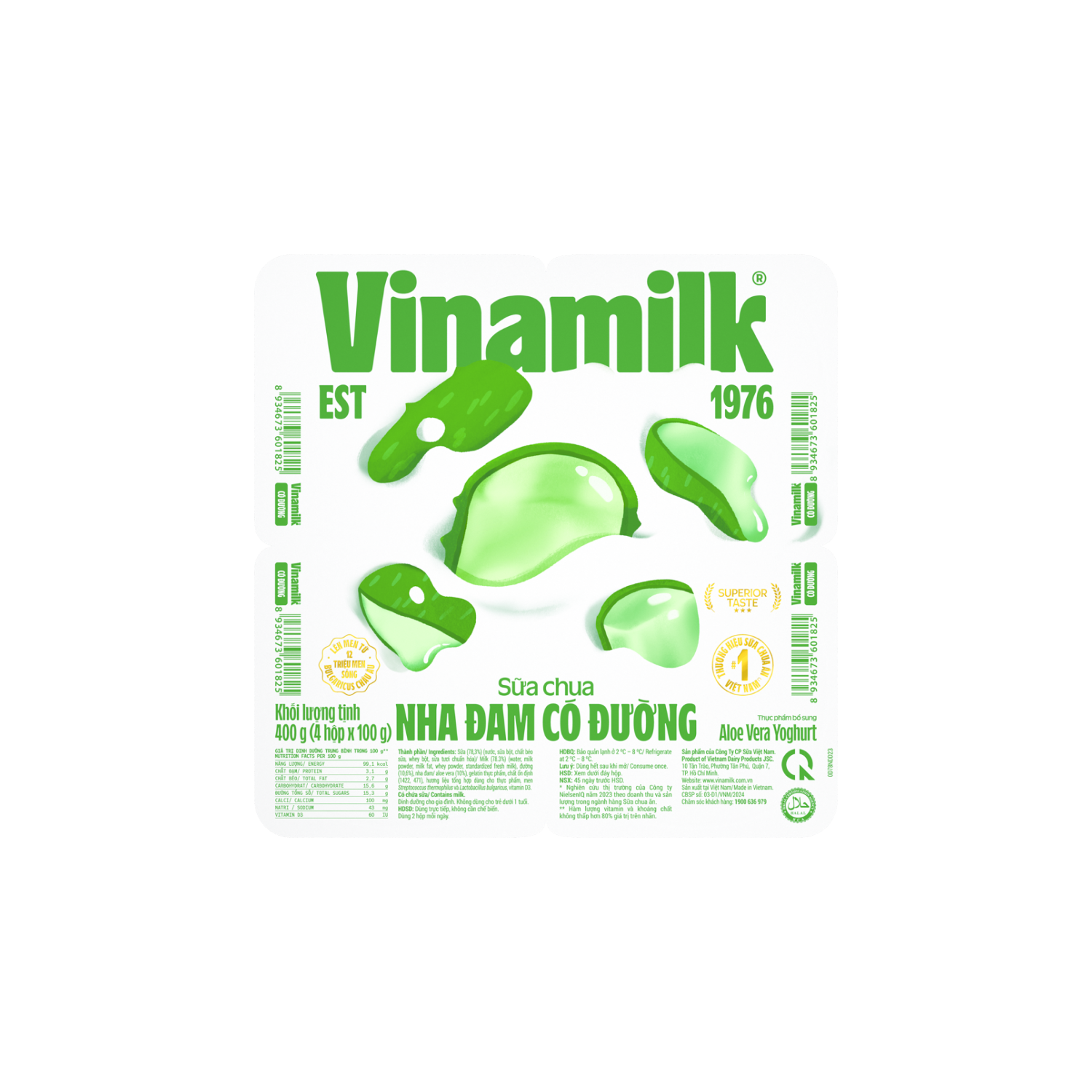 Sữa chua ăn Vinamilk Nha Đam có đường