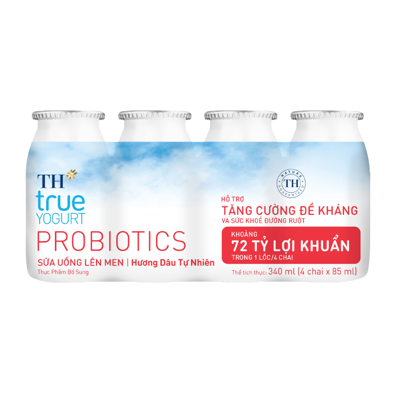 Sữa Uống Lên Men hương dâu tự nhiên TH true YOGURT Probiotics