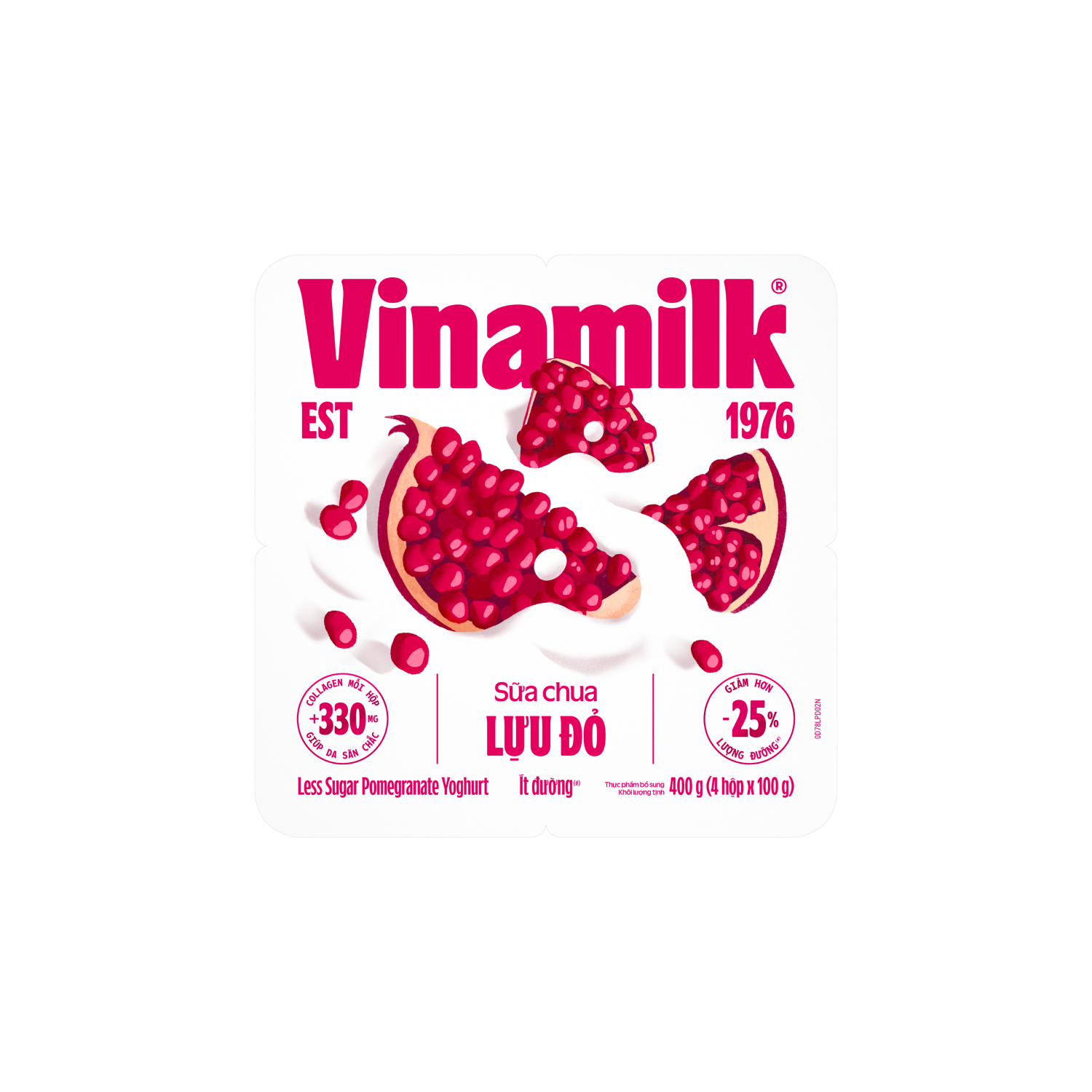 Sữa chua ăn Vinamilk Lựu Đỏ ít đường + Collagen